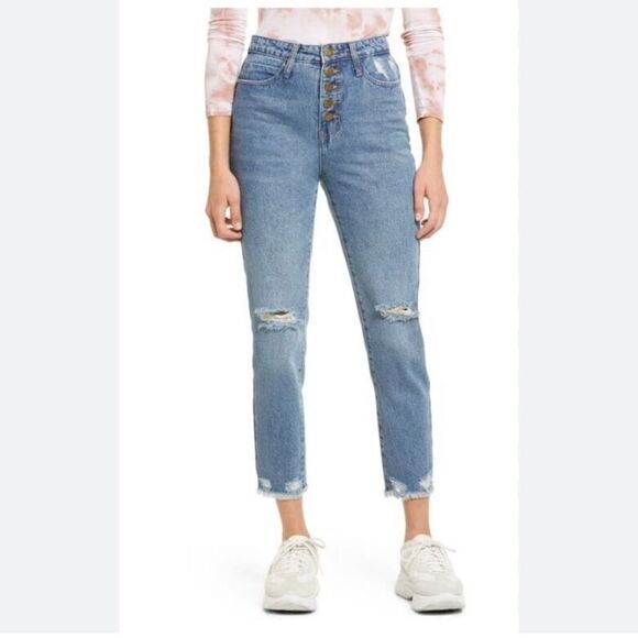 Distressed Blue High Rise Vantage Jeans Women's Size 31 - Picture 1 of 10